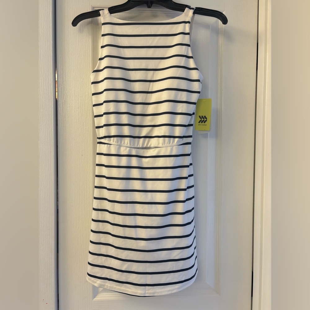 Low Back Striped Dress With Shorts